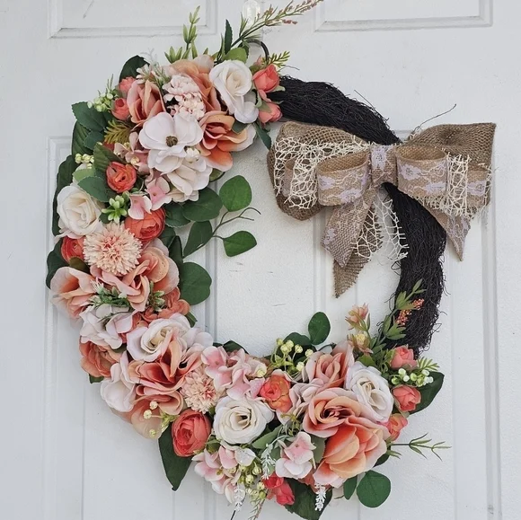 Handmade Spring Floral Grapevine Wreath